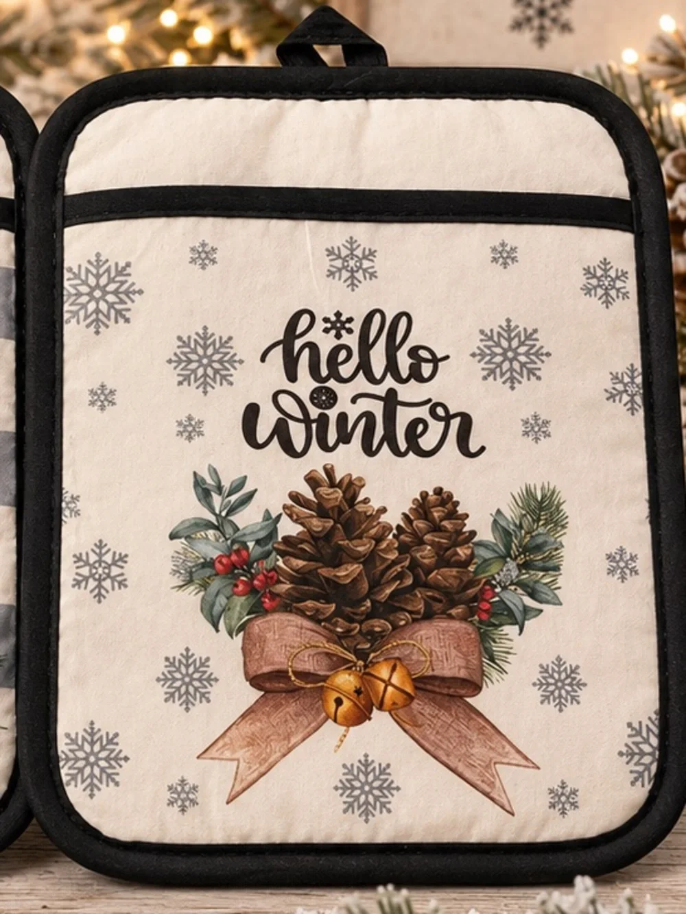 Hello Winter Holiday Pot Holder Set